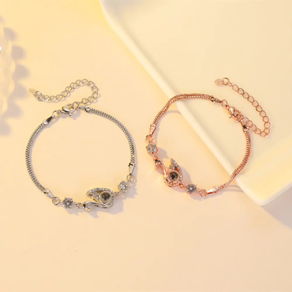 Black Swan Bracelet with Zircon for Fashion