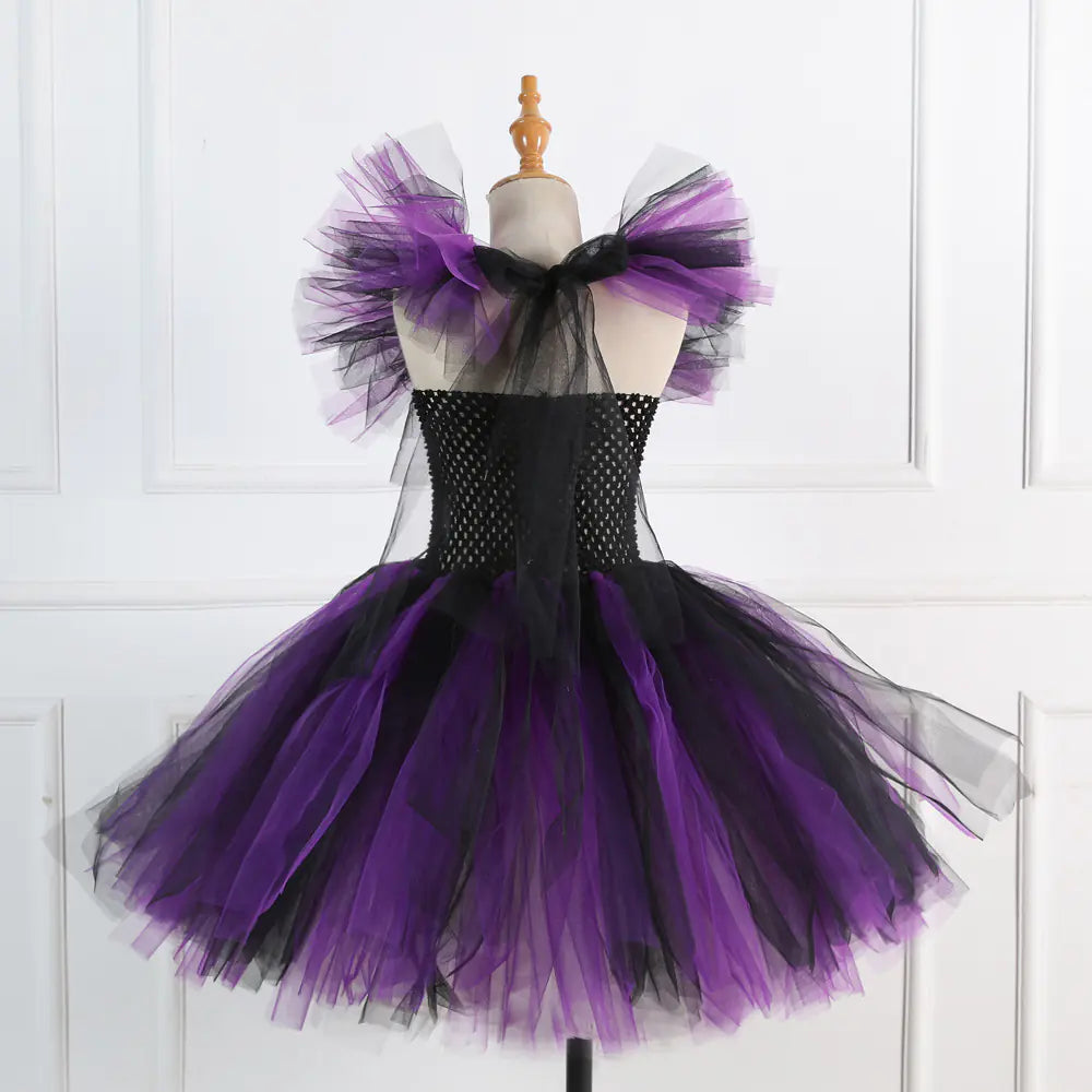 2025 Halloween Cosplay Dress with Witch Hat for Kids