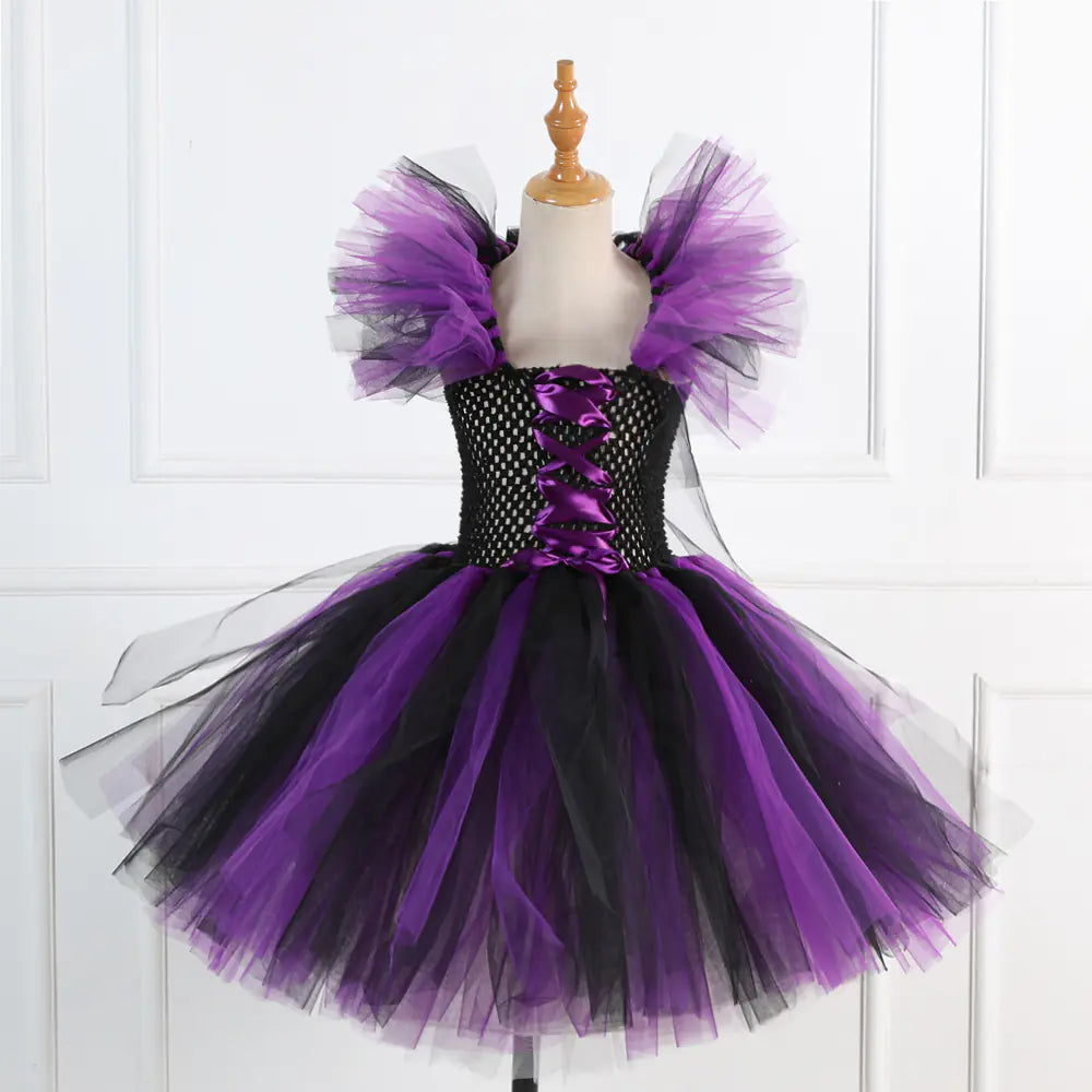 2025 Halloween Cosplay Dress with Witch Hat for Kids